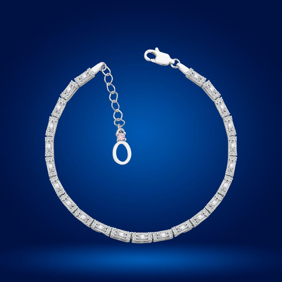 925 Ayar Gümüş Ful İnce Baget Zincir Harfli Su Yolu Bileklik Ö