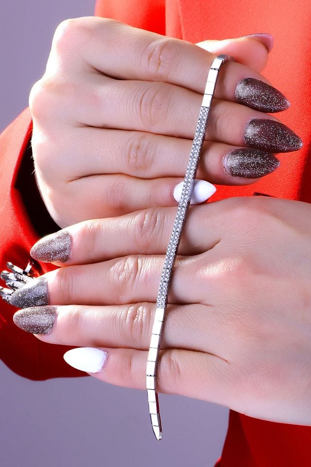 925 Ayar Gümüş 2 Sıra Salkım Su Yolu Set