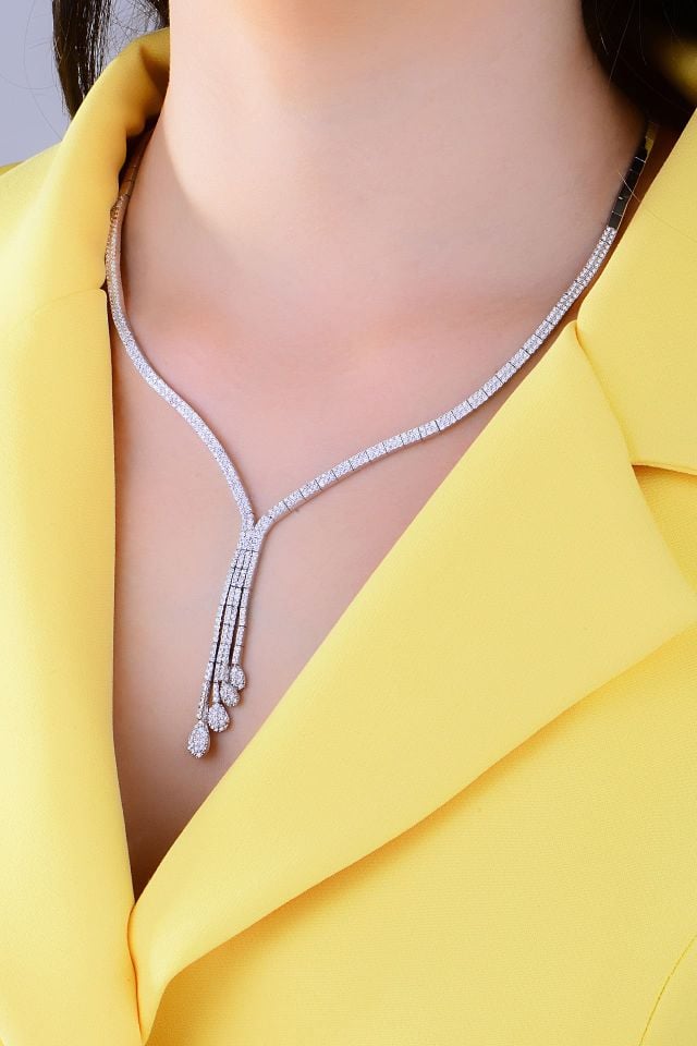 925 Ayar Gümüş 2 Sıra Salkım Su Yolu Set