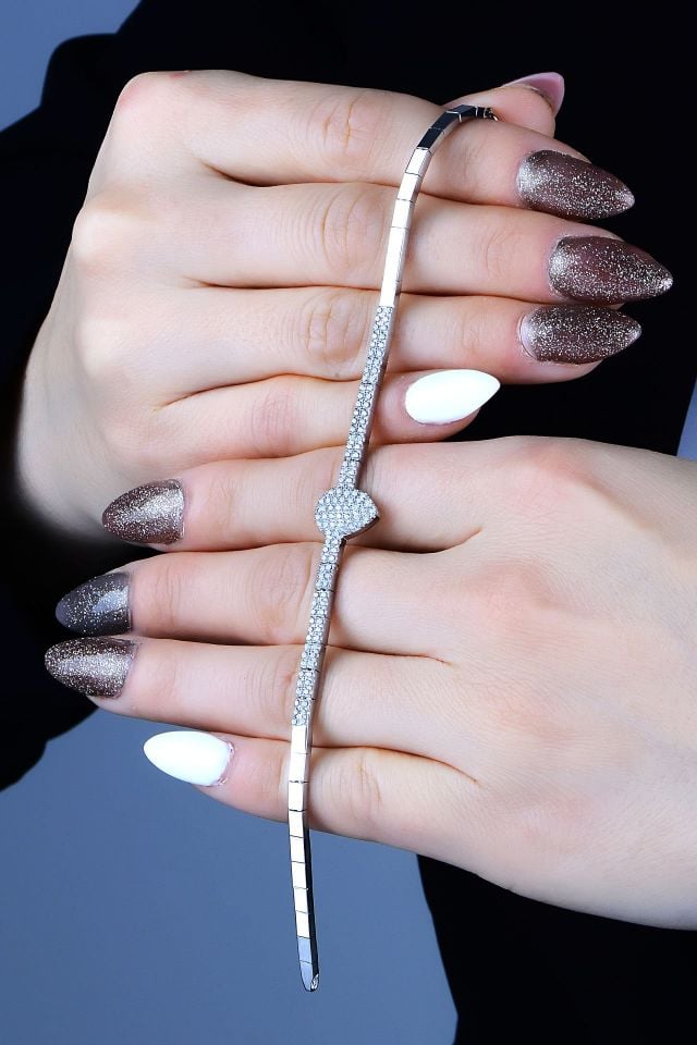 925 Ayar Gümüş 2 Sıra Salkım Su Yolu Set