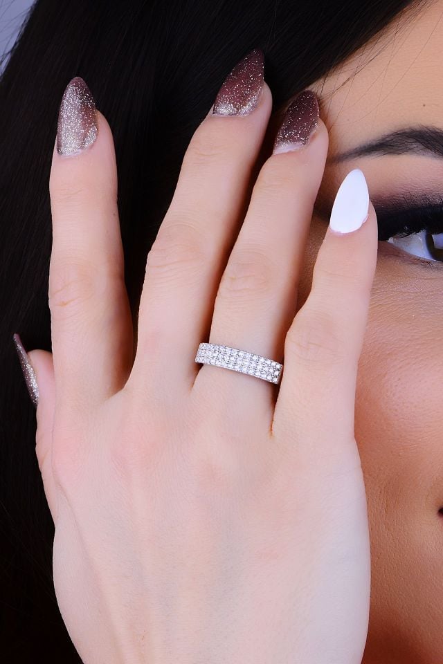 925 Ayar Gümüş 3 Sıra V Model Su Yolu Özel Gün Seti