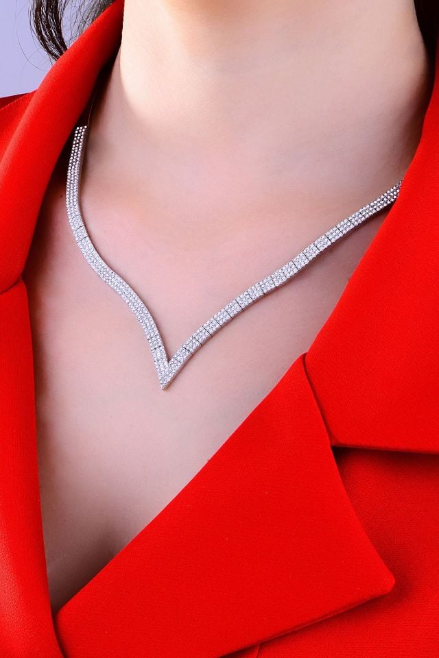 925 Ayar Gümüş 3 Sıra V Model Su Yolu Özel Gün Seti