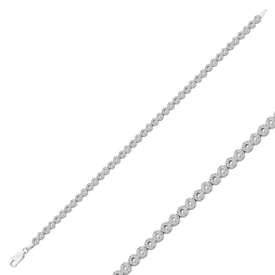 925 Ayar Gümüş Sonsuz Model Zincir Harfli Su Yolu Bileklik