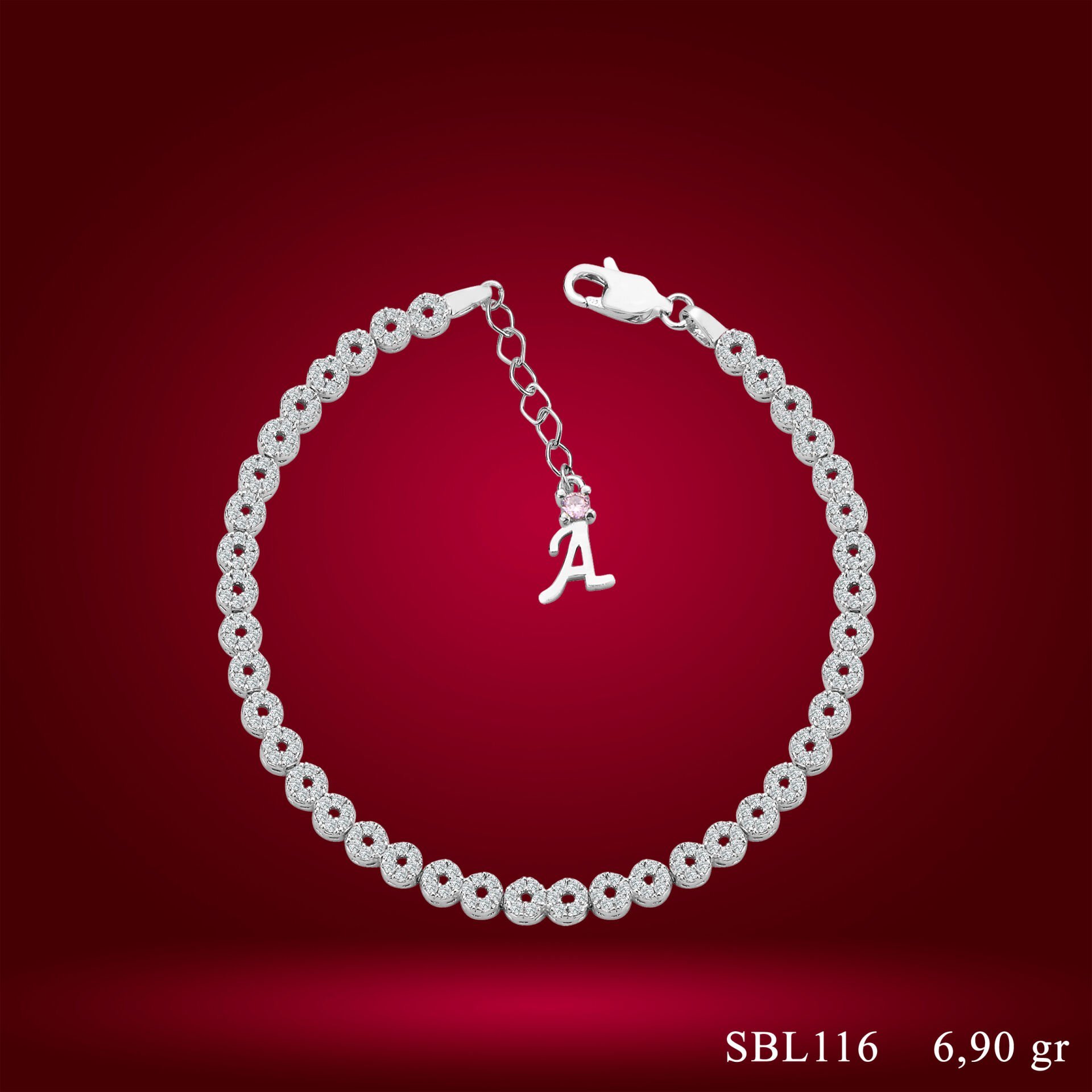 925 Ayar Gümüş Sonsuz Model Zincir Harfli Su Yolu Bileklik