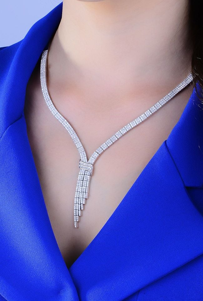 925 Ayar Gümüş 3 Sıra Salkım Kemerli Su Yolu Set