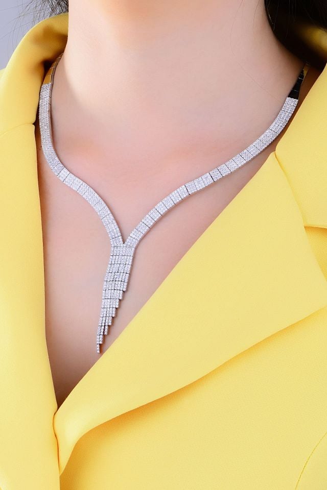 925 Ayar Gümüş 4 Sıra Salkım Su Yolu Set