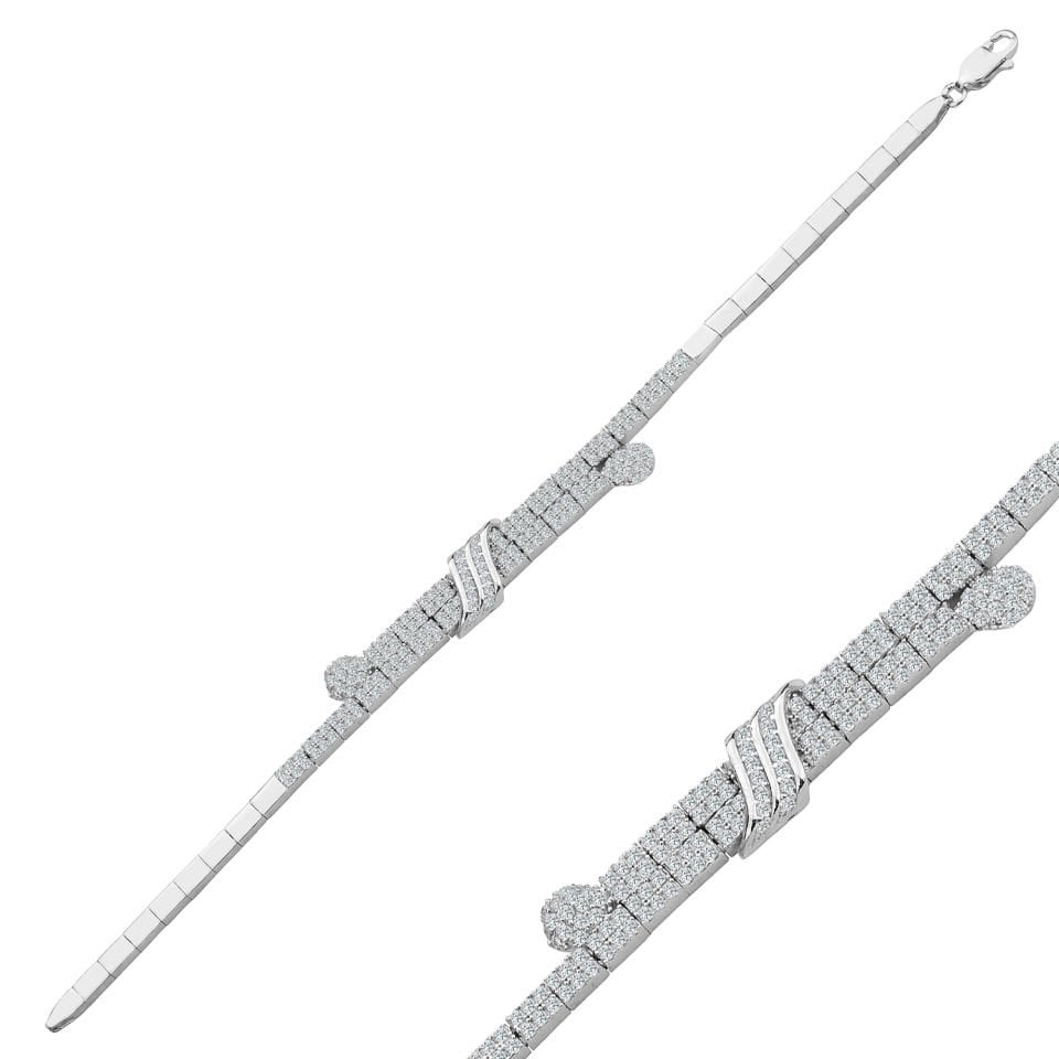 925 Ayar Gümüş 2 Sıra Böcek Kemer Harfli Su Yolu Bileklik