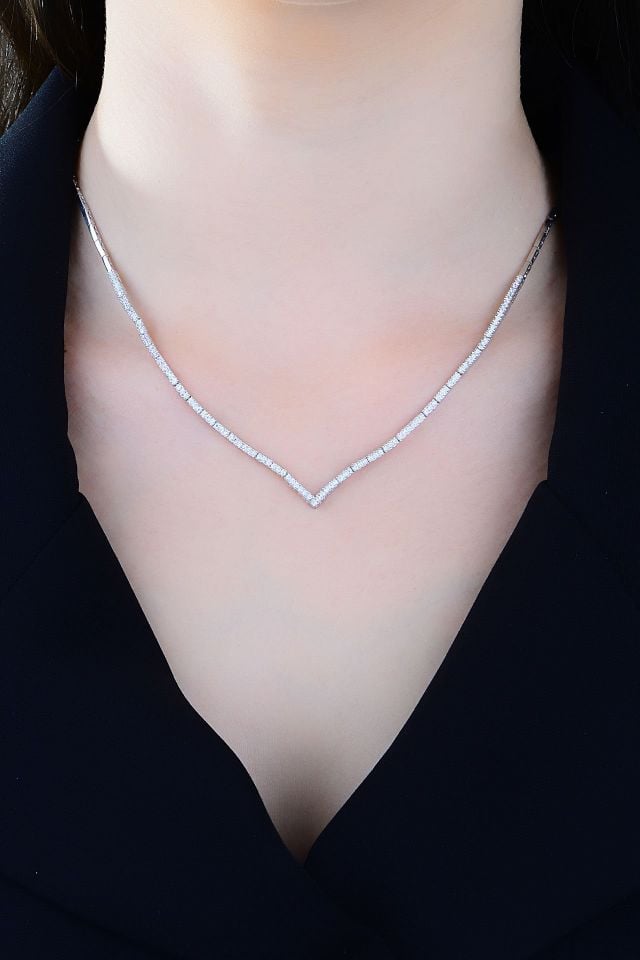 925 Ayar Gümüş V Model Su Yolu Set