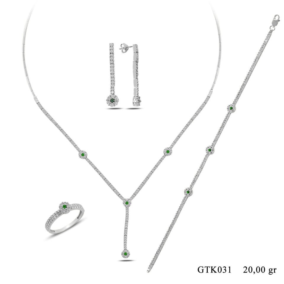 BARIŞ TAKI 925 Ayar Gümüş Salkım Su Yolu Set