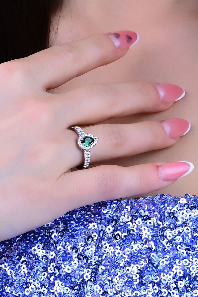 BARIŞ TAKI 925 Ayar Gümüş V Damla Model Su Yolu Set