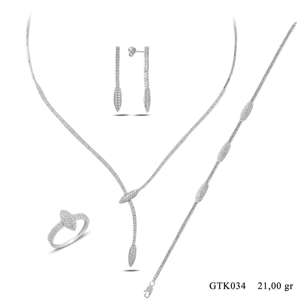 925 Ayar Gümüş Salkım Kurşun Su Yolu Set