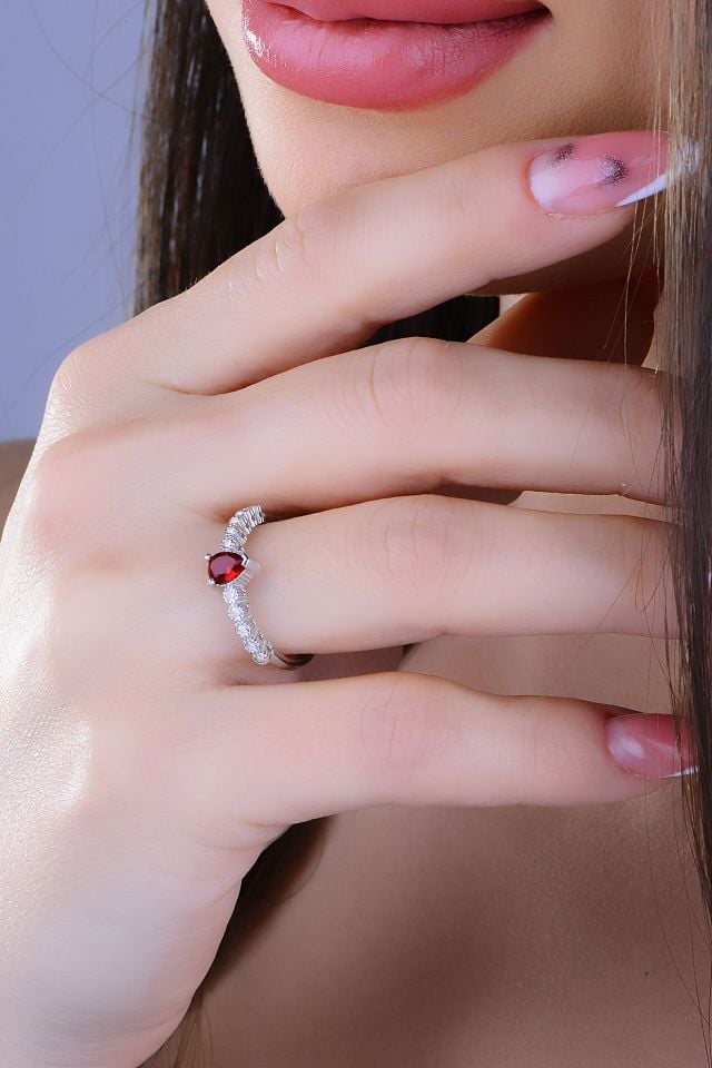 BARIŞ TAKI 925 Ayar Gümüş Salkım Damla Taş Su Yolu Set