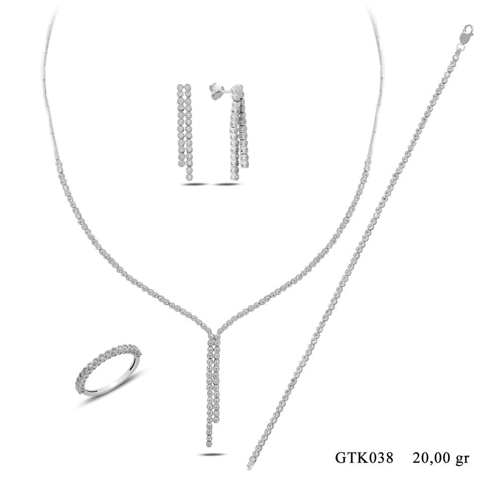 925 Ayar Gümüş Salkım Su Yolu Set