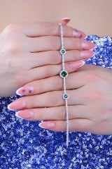 BARIŞ TAKI 925 Ayar Gümüş Salkım Tek Taş Su Yolu Set