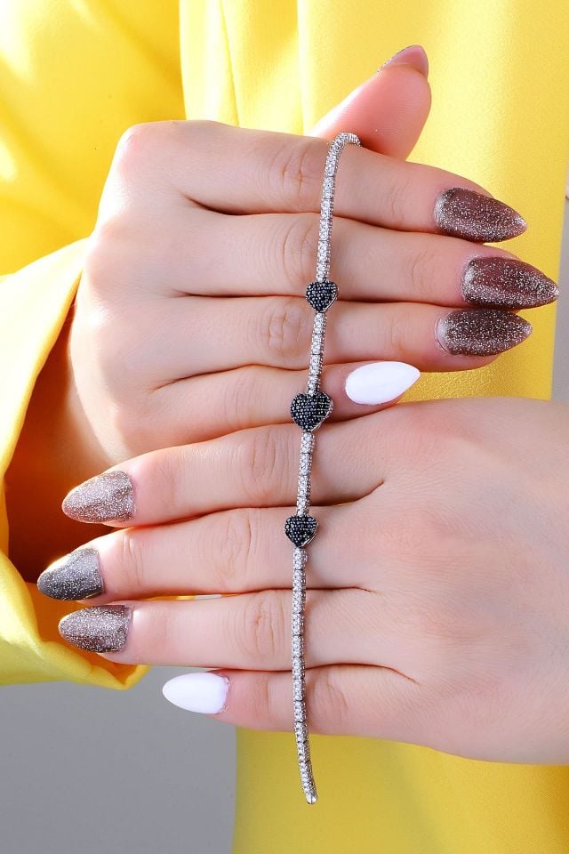 925 Ayar Gümüş Salkım Kalp Su Yolu Set