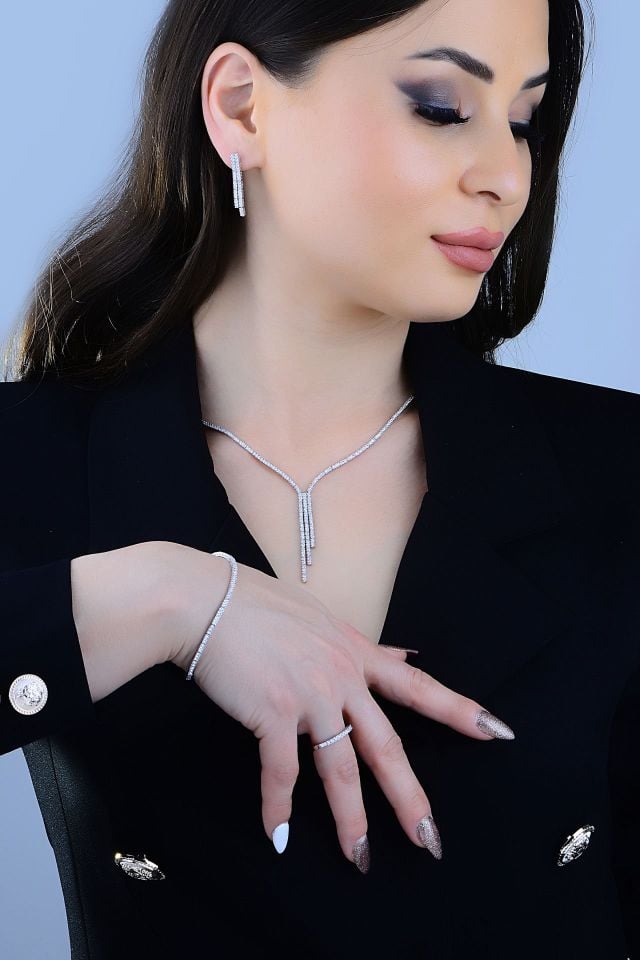 925 Ayar Gümüş Salkım Su Yolu Set