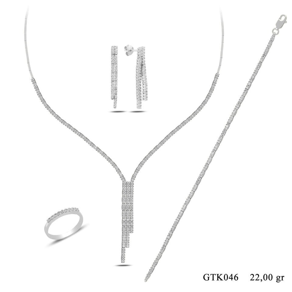 925 Ayar Gümüş Salkım Su Yolu Set