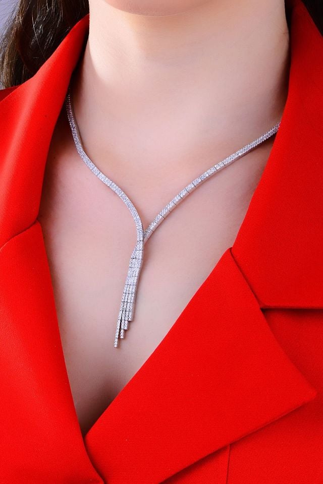 925 Ayar Gümüş 2 Sıra Salkım Su Yolu Set