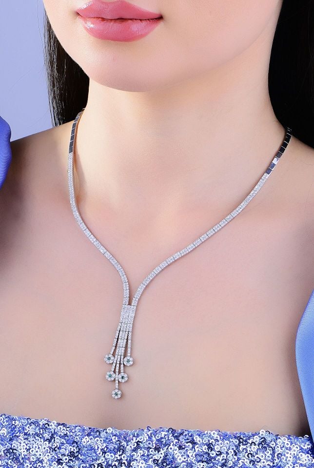 BARIŞ TAKI 925 Ayar Gümüş 2 Sıra Salkım Su Yolu Set