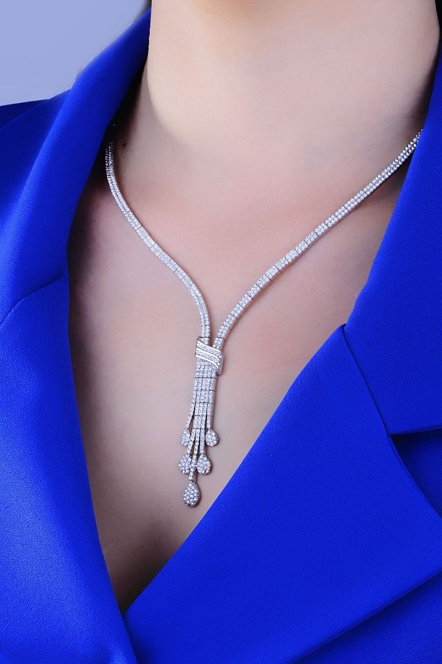 925 Ayar Gümüş 2 Sıra Salkım Kemerli Su Yolu Set