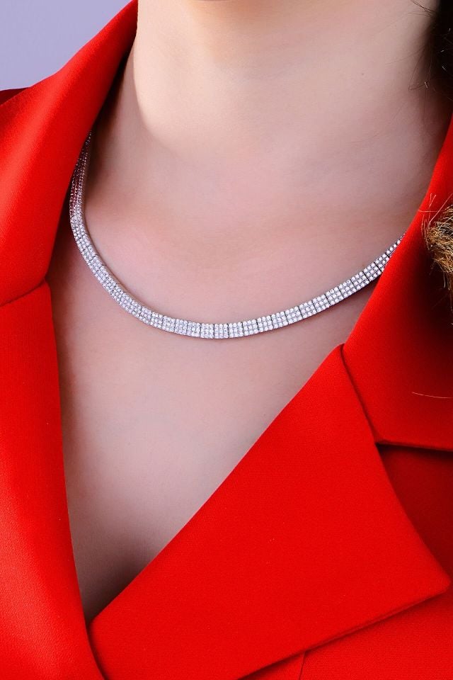 925 Ayar Gümüş 3 Sıra Tam Tur Su Yolu Set