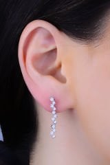 925 Ayar Gümüş Salkım Pırlanta Montür Su Yolu Set