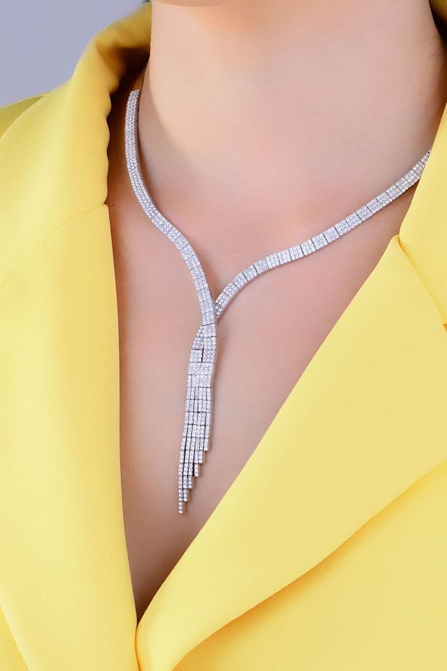 925 Ayar Gümüş 3 Sıra Salkım Su Yolu Set