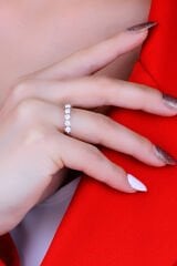 925 Ayar Gümüş Buğday Model Pırlanta Montür Su Yolu Set