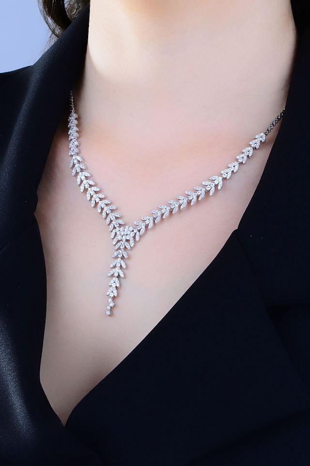 925 Ayar Gümüş Buğday Model Pırlanta Montür Su Yolu Set