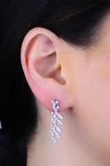 925 Ayar Gümüş V Model Pırlanta Montür Su Yolu Set