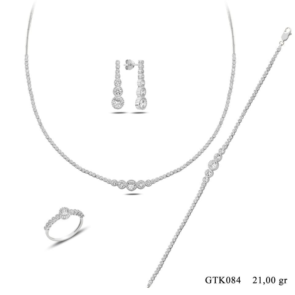 925 Ayar Gümüş Tam Tur Su Yolu Set