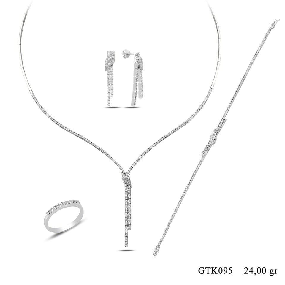 925 Ayar Gümüş Salkım Kemerli Su Yolu Set