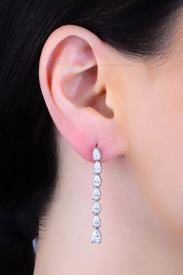 925 Ayar Gümüş Damla Tam Tur Salkım Su Yolu Set