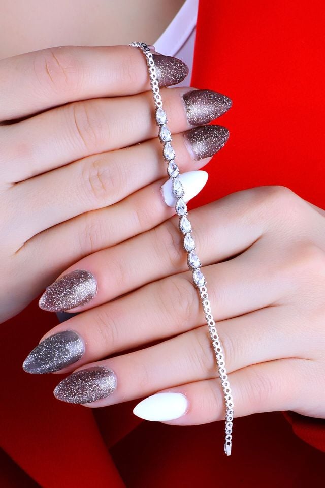 BARIŞ TAKI 925 Ayar Gümüş Damla Salkım Su Yolu Set