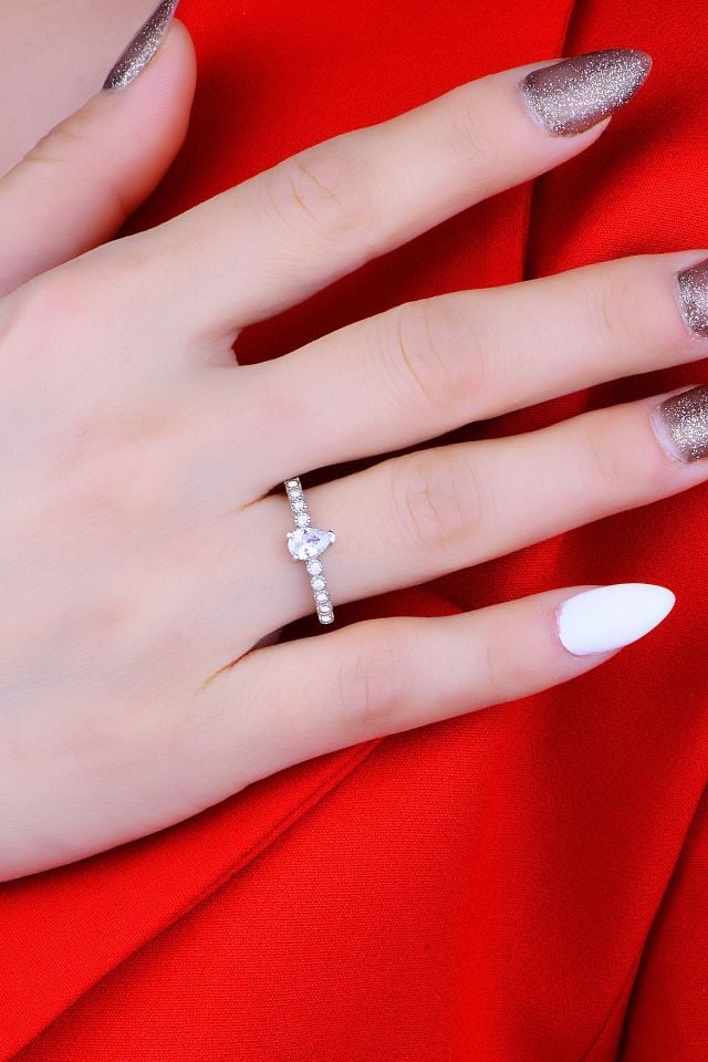 925 Ayar Gümüş V Damla Su Yolu Set