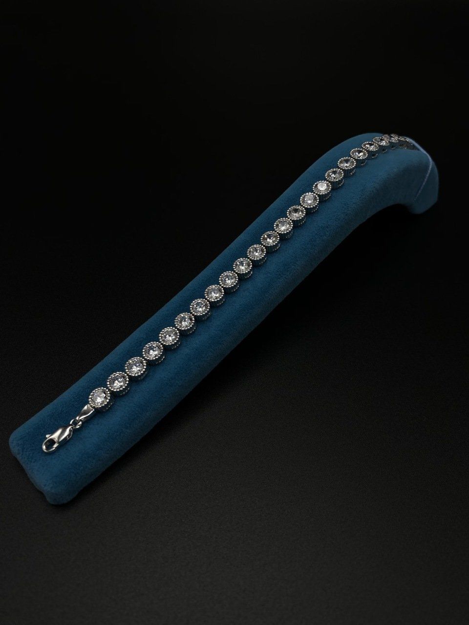 925 Ayar Gümüş 5 m Taş Pırlanta Montür Su Yolu Bileklik