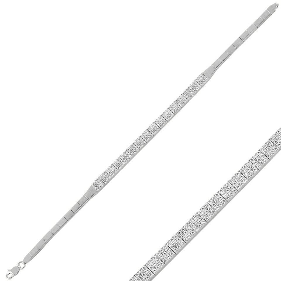 925 Ayar Gümüş 3 Sıra Su Yolu Bileklik