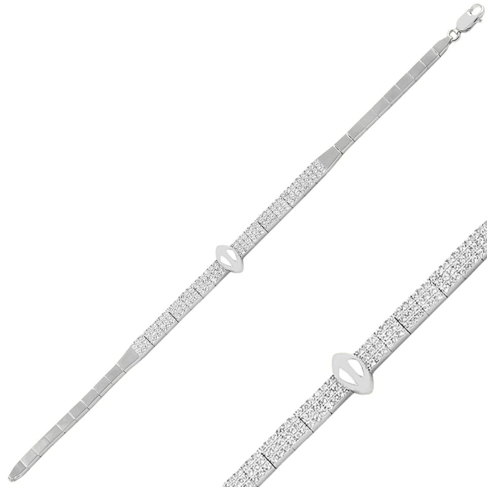 925 Ayar Gümüş 3 Sıra Mekik Su Yolu Bileklik