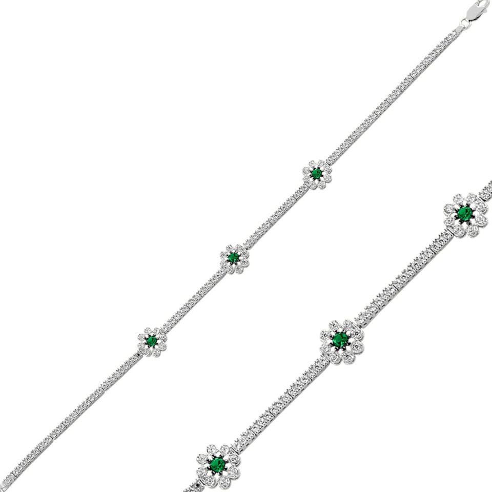 925 Ayar Gümüş Papatya Su Yolu Bileklik