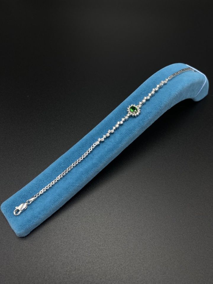 925 Ayar Gümüş Anturaj Pırlanta Montür Su Yolu Bileklik