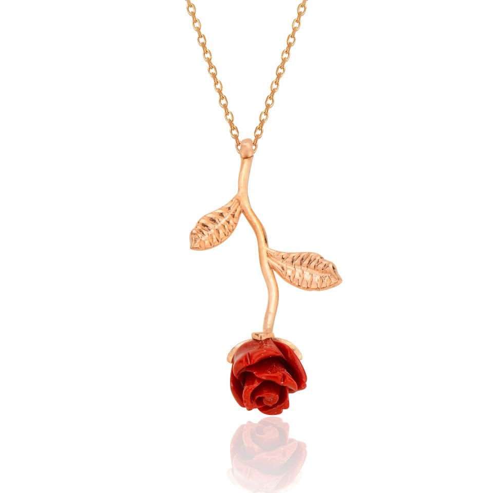 BARIŞ TAKI 925 Ayar Gümüş Rose Gül Kolye