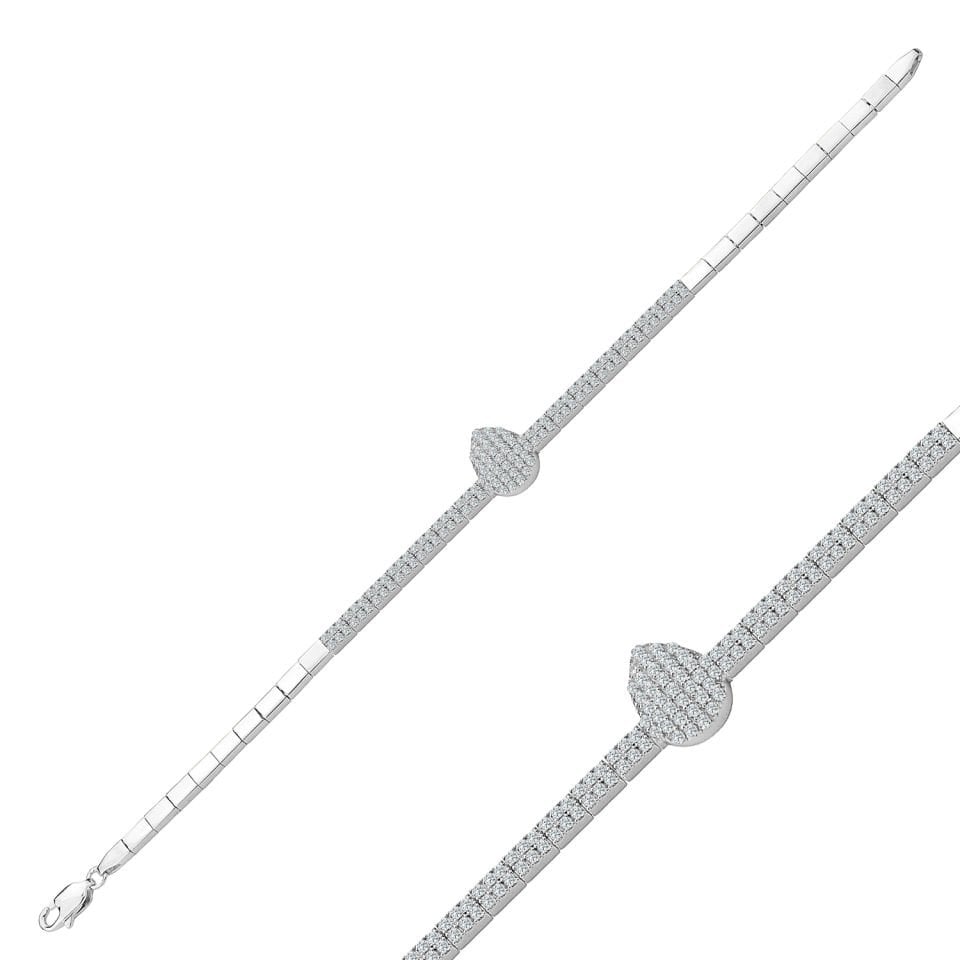 925 Ayar Gümüş 2 Sıra Böcek Model Harfli Su Yolu Bileklik