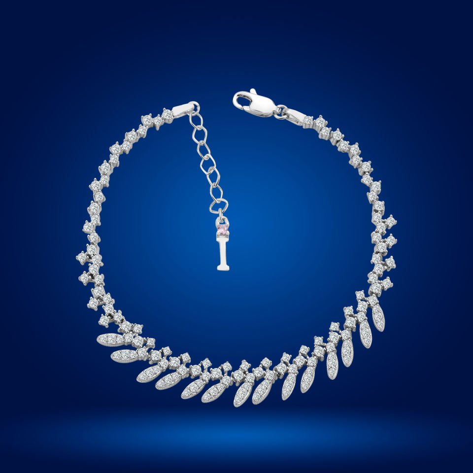 925 Ayar Gümüş Buğday Model Zincir Harfli Su Yolu Bileklik İ