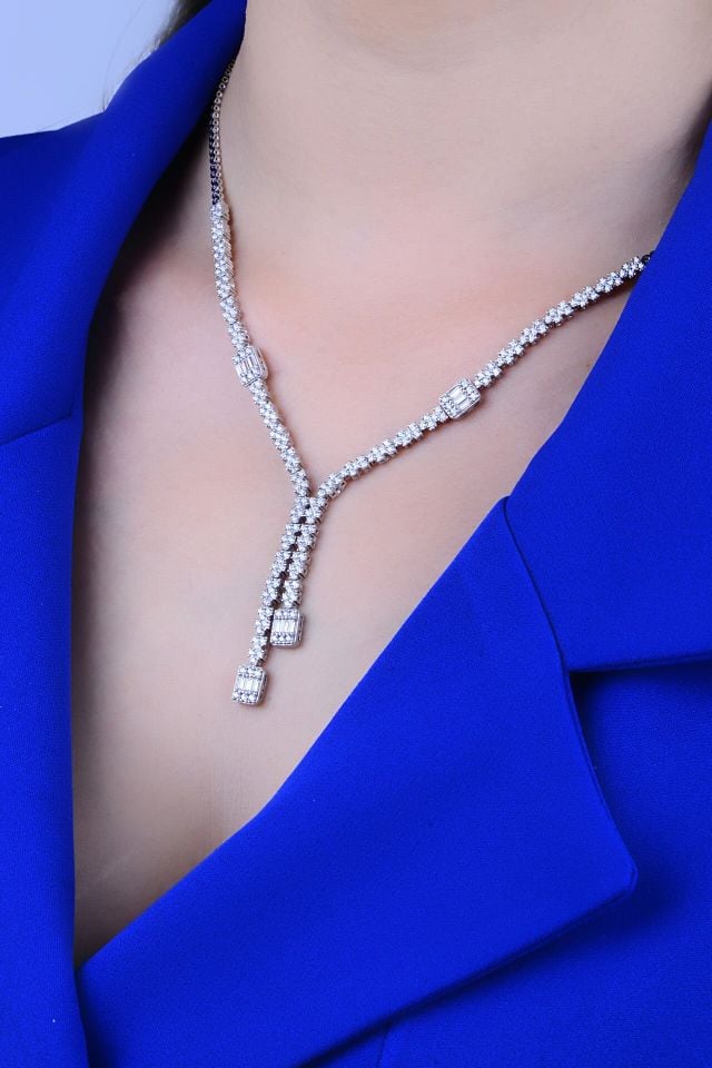 BARIŞ TAKI Kadın 925 Ayar Gümüş Baget Su Yolu Set