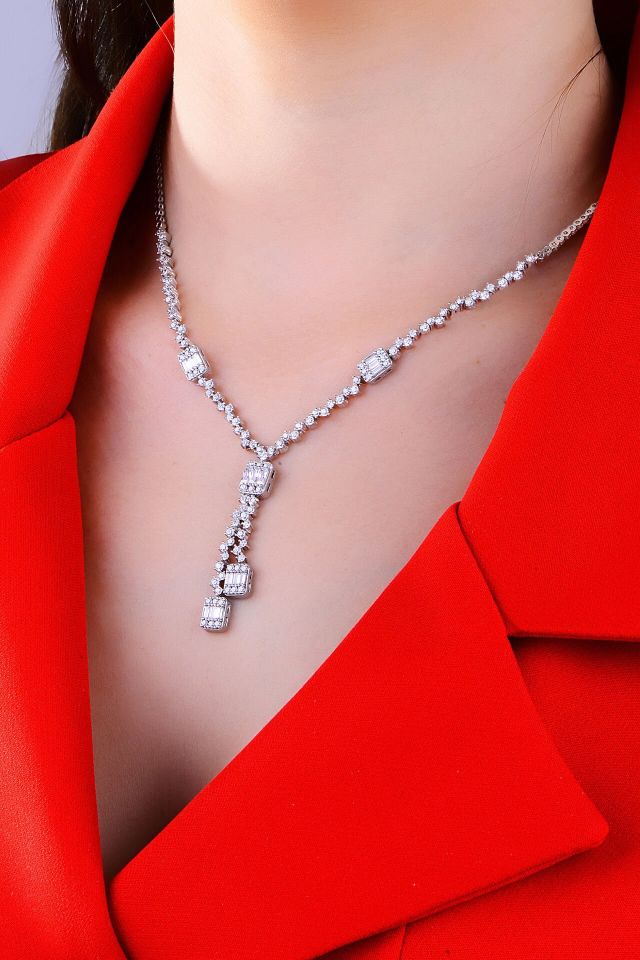 BARIŞ TAKI Kadın 925 Ayar Gümüş Baget Su Yolu Set