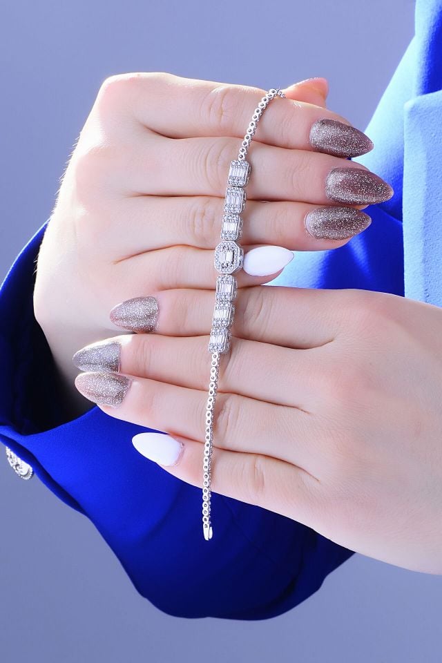 BARIŞ TAKI Kadın 925 Ayar Gümüş 3 Sıra Baget Su Yolu Set