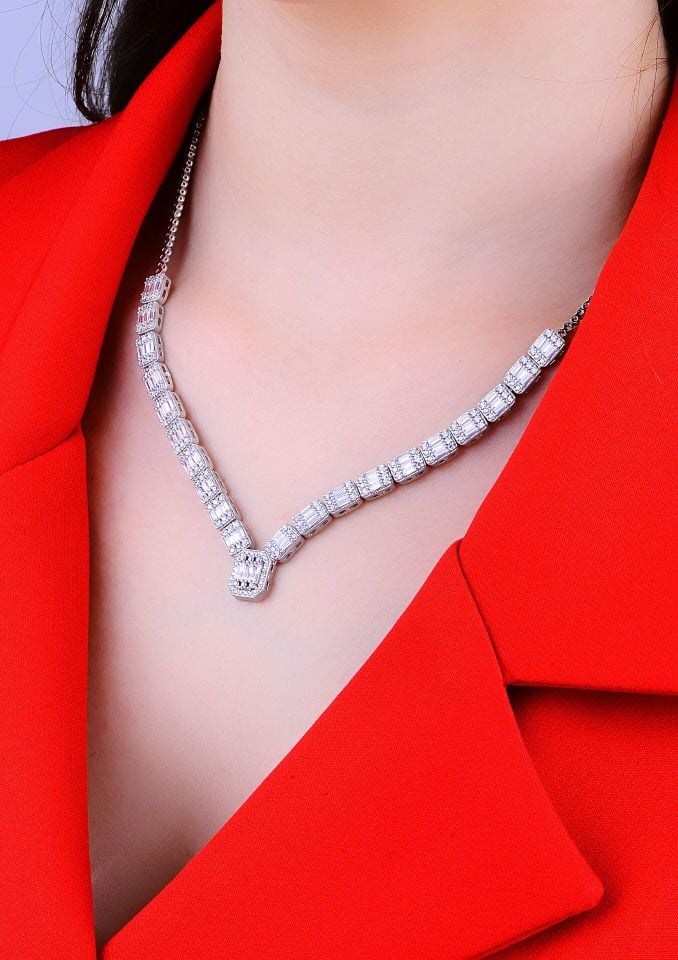 BARIŞ TAKI Kadın 925 Ayar Gümüş 3 Sıra Baget Su Yolu Set