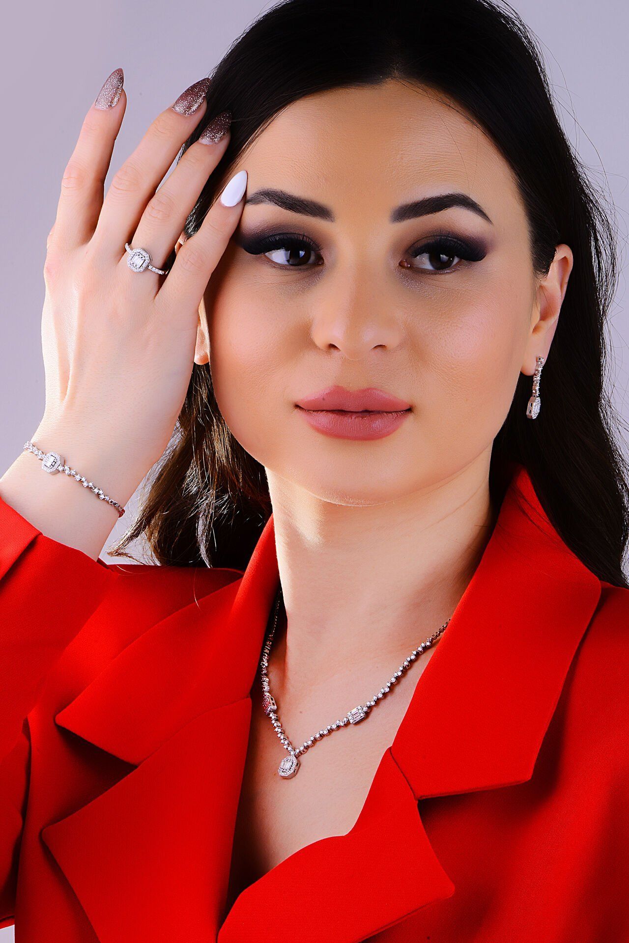 BARIŞ TAKI Kadın 925 Ayar Gümüş Baget Su Yolu Set