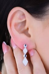 925 Ayar Gümüş Salkım Pırlanta Montür Su Yolu Set