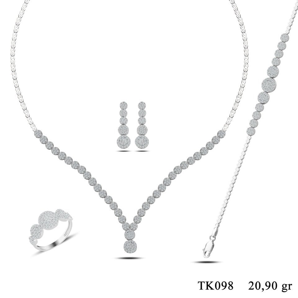 BARIŞ TAKI 925 Ayar Gümüş  Pırlanta Montör Su Yolu Set